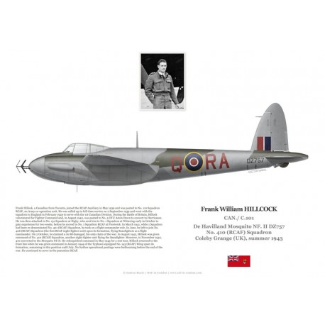 Frank Hillcock, Mosquito NF II DZ757, No 410 Squadron RCAF, Coleby Grange, 1943