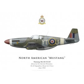 Mustang Mk III, S/L Derrick Westenra, No 65 Squadron, Royal Air Force, juin 1944