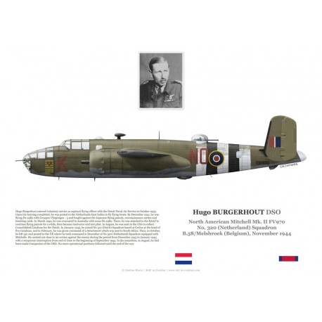 Hugo Burgerhout DSO, Mitchell Mk II FV970, No 320 (Netherlands) Squadron RAF, 1944