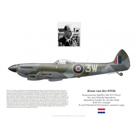 S/L Bram van der Stok, Spitfire Mk XVI TD137, No 322 (Dutch) Squadron, 1945