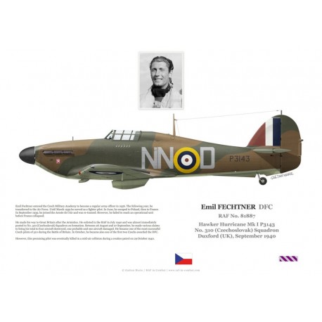 Emil Fechtner DFC, Hurricane Mk I P3143, No 310 (Czechoslovak) Squadron RAF, 1940