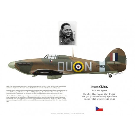 Evžen Čížek, Hurricane Mk I P3612, No 312 (Czechoslovak) Squadron RAF, 1940-1941