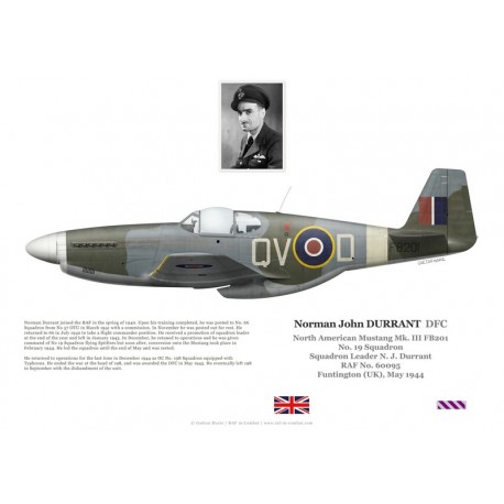 Norman Durrant DFC, Mustang Mk III FB201, No 19 Squadron RAF, 1944