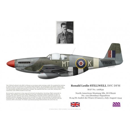 Ronald Stillwell DFC DFM, Mustang Mk III FB226, No 122 (Bombay) Squadron RAF, 1944