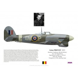Léon Prévot DFC, Typhoon Mk Ib DN607, No 197 Squadron, 1943