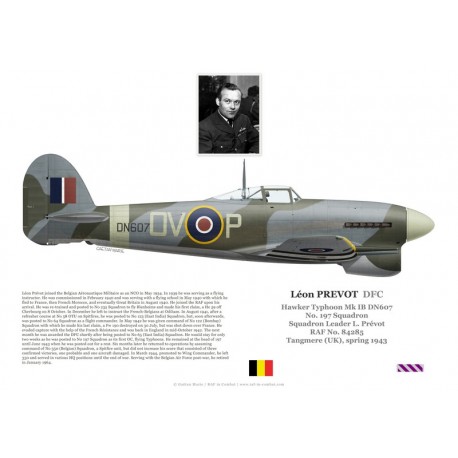 Léon Prévot DFC, Typhoon Mk Ib DN607, No 197 Squadron, 1943
