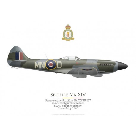 Spitfire Mk XIV MV267, No 350 (Belgian) Squadron, Royal Air Force, juin-juillet 1944