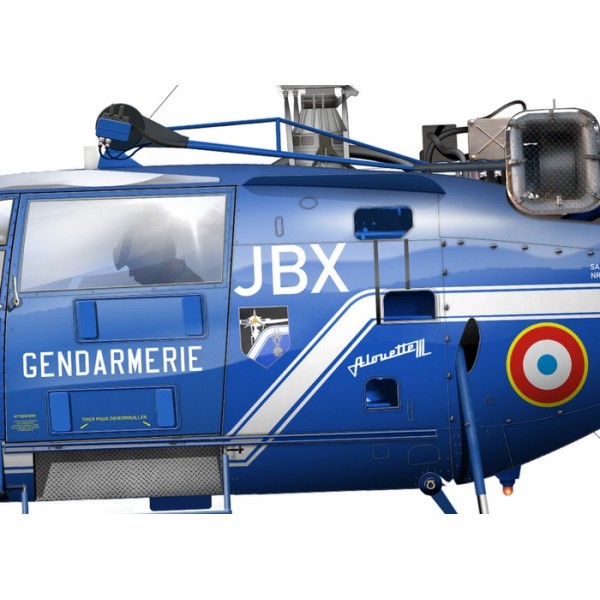 par U. Crisponi Gendarmerie Nationale Print Alouette III 