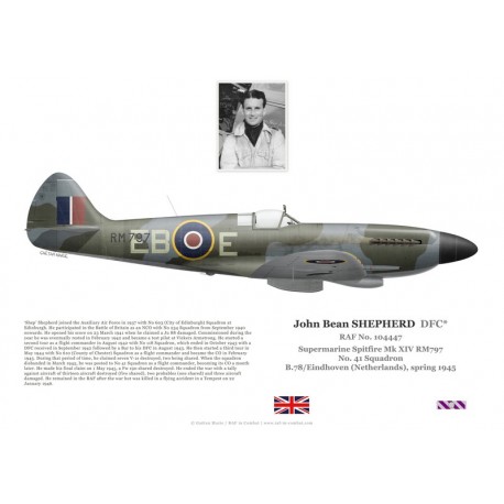 John Sheperd DFC, Spitfire Mk XIV RM797, No 41 Squadron RAF, 1945