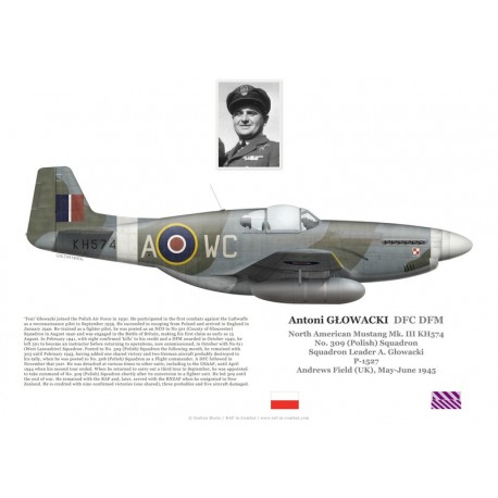 Antoni Głowacki DFC DFM, Mustang Mk III KH574, OC No 309 (Polish) Squadron RAF, 1945