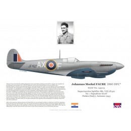 Johannes Morkel Faure DSO DFC*, Spitfire Mk VIII JF421, No 1 Squadron SAAF, 1943