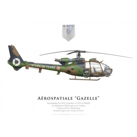 Aérospatiale SA.341F Gazelle, 1er Régiment d’Hélicoptères de Combat, Phalsbourg, Aviation Légère de l’Armée de Terre