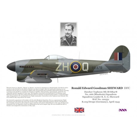 Ronald Sheward DFC, Typhoon Mk Ib RB478, OC No 266 Squadron RAF, 1945