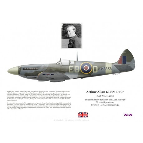 Arthur Glen DFC, Spitfire Mk XII MB858, No 41 Squadron RAF, 1944