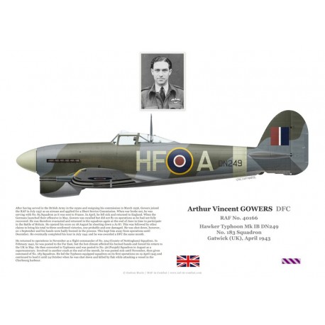 Arthur Gowers DFC, Typhoon Mk Ib DN249, OC No 183 Squadron RAF, 1943