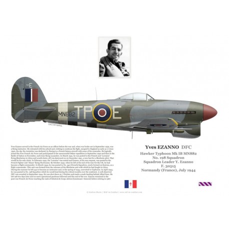 Yves Ezanno DFC, Typhoon Mk Ib MN882, No 198 Squadron, 1944