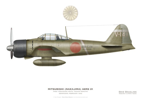 Mitsubishi A6M2 21, PO2C Yoshisuke Arita, Tainan Kokutai, Denpasar
