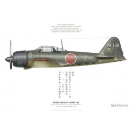 Tainan Kokutai 1942 CPO Saburo Sakai Print A6M2 Zero by D. Douglass 