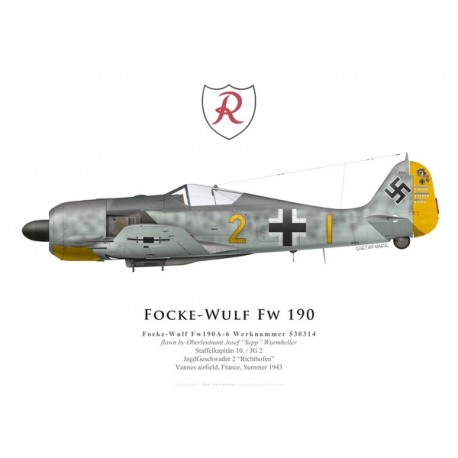 Focke-Wulf Fw 190A-6, Oblt. Josef Wurmheller, 9./JG 2