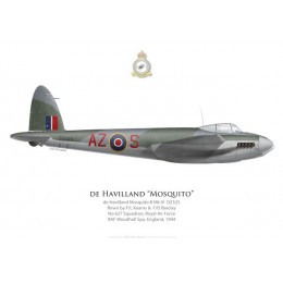 Mosquito B Mk IV, F/L Kearns & F/O Barclay, No 627 Squadron, Royal Air Force, Woodhall Spa, 1944