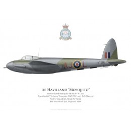 Mosquito FB Mk VI, G/C Fauquier & F/O Ellwood, No 617 Squadron, Royal Air Force, Woodhall Spa, 1944