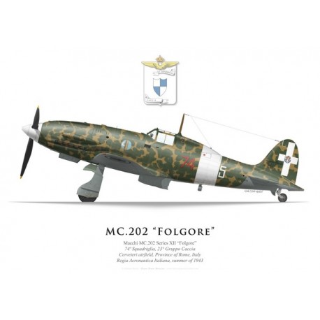 MC.202 Folgore Series XII, 74a Squadriglia, 23° Gruppo de Caccia, Cerveteri, Summer 1943