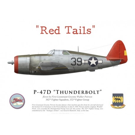 P-47D Thunderbolt, 1LT Gwynne Peirson, 302nd FS, 332nd FG "Tuskegee Airmen", Italie, 1944