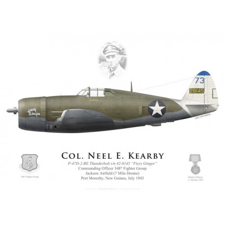 P-47D Thunderbolt "Fiery Ginger", Col. Neel Kearby, CO 348th FG, New Guinea, 1943