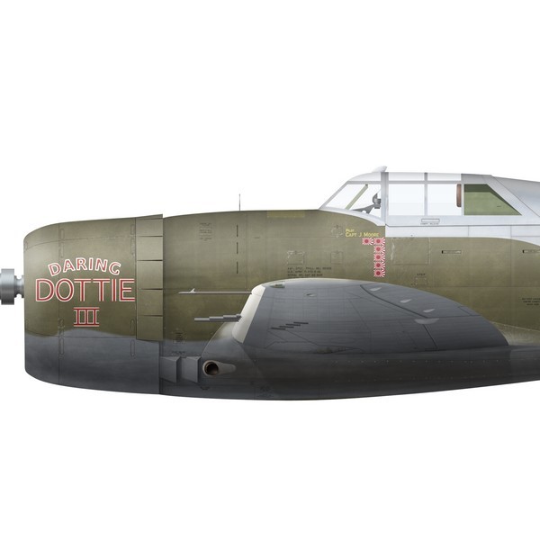 P-47D Thunderbolt Daring Dottie III, Capt. John T. Moore, CO 341st FS,  348th FG, New Guinea, 1944 - Bravo Bravo Aviation