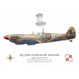 Spitfire Mk IXc, S/L Stanislaw Skalski, Polish Fighting Team, Royal Air Force, Tunisie, 1943