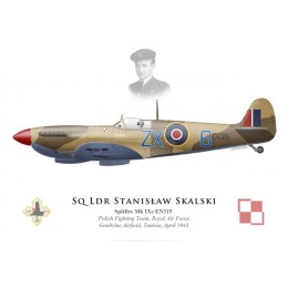 Spitfire Mk IXc, S/L Stanislaw Skalski, Polish Fighting Team, Royal Air Force, Tunisia, 1943