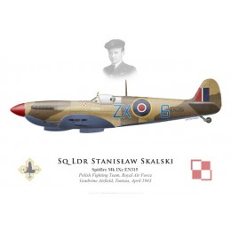 Spitfire Mk IXc, S/L Stanislaw Skalski, Polish Fighting Team, Royal Air Force, Tunisie, 1943