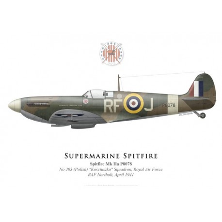 Spitfire Mk IIa "Garfield Weston Ltd", No 303 (Polish) Squadron, Royal Air Force, avril 1941