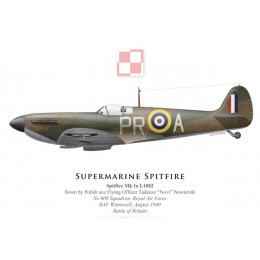 Spitfire Mk Ia, F/O Tadeusz "Novi" Nowierski, No 609 Squadron, Royal Air Force, August 1940