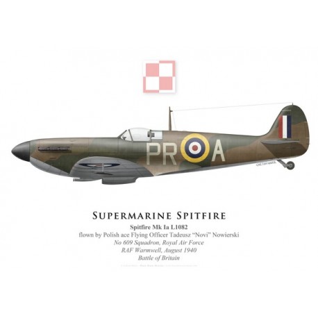 Spitfire Mk Ia, F/O Tadeusz "Novi" Nowierski, No 609 Squadron, Royal Air Force, août 1940