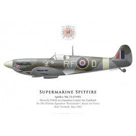 Spitfire Mk Vb, S/L Jan Zumbach, No 303 (Polish) Squadron, Royal Air Force, mai 1942