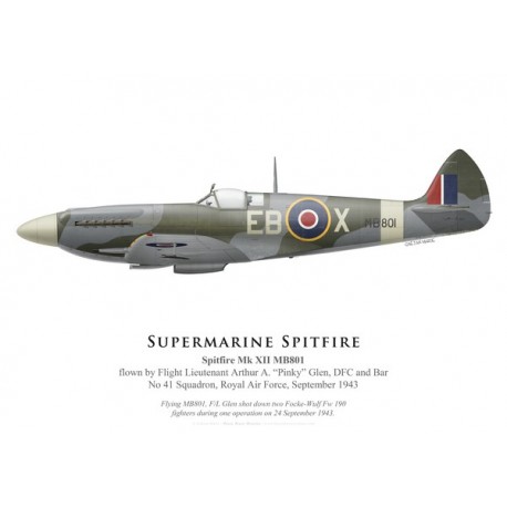 Spitfire Mk XII, F/L Arthur "Pinky" Glen, No 41 Squadron, Royal Air Force, September 1943