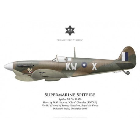 Supermarine Spitfire Mk Vc JL320, W/O Huon Chandler (RNZAF), No 615 (County of Surrey) Squadron, Royal Air Force, Inde, 1943