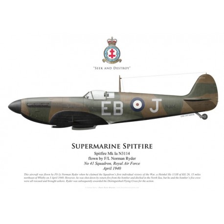 Spitfire Mk Ia, F/L Norman Ryder, No 41 Squadron, Royal Air Force, April 1940