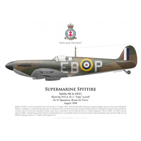 Spitfire Mk Ia, F/O Tony Lovell, No 41 Squadron, Royal Air Force, août 1940