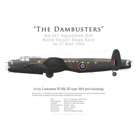 Lancaster Mk III type 464 provisioning, F/L McCarthy, No 617 Squadron, Royal Air Force, Operation Chastise, 16 May 1943