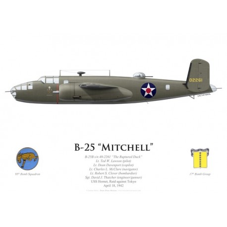 B-25B Mitchell "The Ruptured Duck", Capt. Charles Greening, USS Hornet, Doolittle Raid, 18 April 1942
