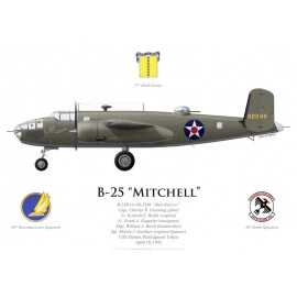B-25B Mitchell “Hari Kari-er”, Capt. Charles Greening, USS Hornet, Doolittle Raid, 18 April 1942