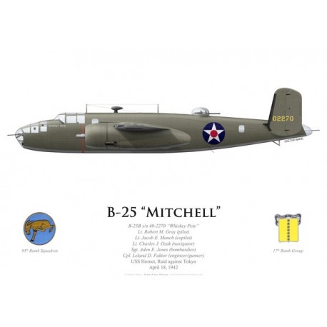 B-25B Mitchell "Whiskey Pete", Lt Robert Gray, USS Hornet, Raid Doolittle, 18 avril 1942
