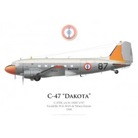 C-47 Dakota n°87, Escadrille 56.S, French Naval Aviation, Nîmes-Garons airbase, 1968