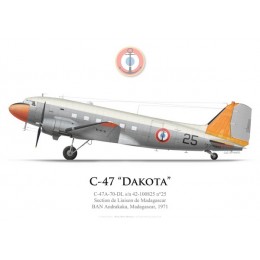C-47 Dakota n°25, Madagascar Liaison Flight, French Naval Aviation, Andrakaka naval airbase, 1971